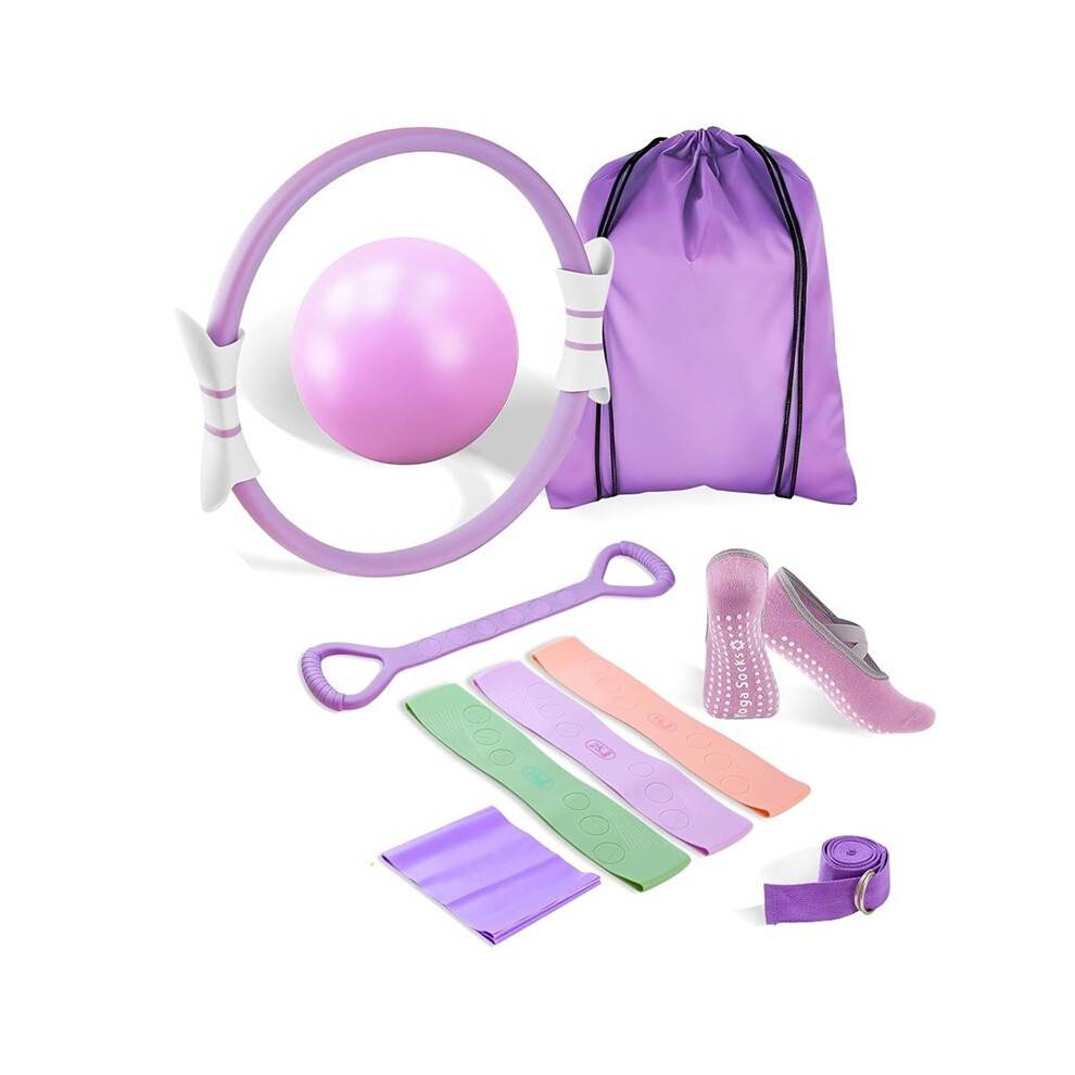 Pilates Ring Kit with Magic Circle & Foam Roller, Ergonomic Home Workout Equipment Set, Full