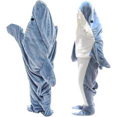 Shark Blanket Voksen Dress Up, Superblød Sofa Snuggle Blanket Shark Blanket Sovepose, Portable Shark Blanket Hoodie -HG