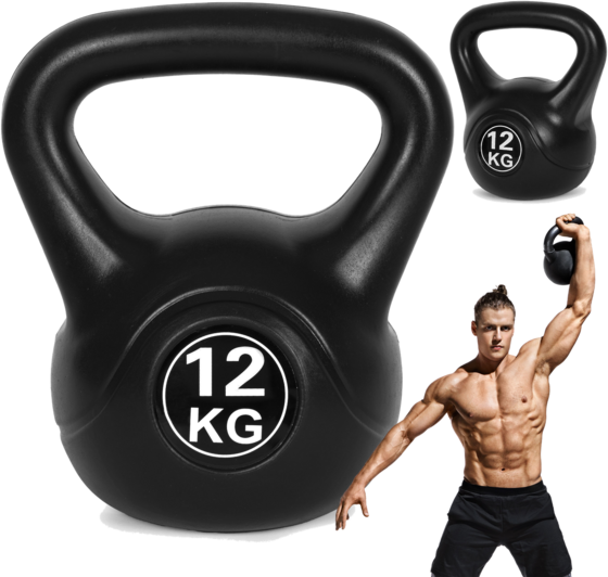 B2x Kettlebell 12 Kg For Exercise, Dumbbell, Weight Ball, Fitness Load, Modernhome Träningsutrustning Black - 12 kg