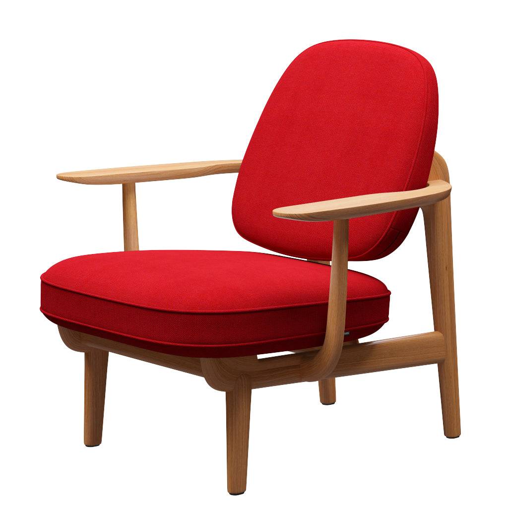 Fred Lænestol, lakeret eg fra Fritz Hansen Hallingdal - 680 Red - Jacobsen Plus