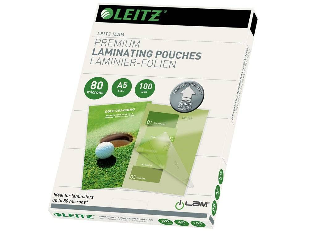 Lamineringsficka Leitz ILam A5, 80 mic, glansig, 100 st