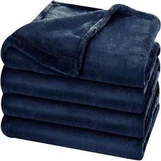 Fleece Blanket Super Soft Flannel Throw Blanket Lightweight Fuzzy Plush Blanket For Couch Sofa Or Bed All Seasons Fleece Throw Blanket For Couch Sofa - Navy Blue - 100*150,150*200,200*230