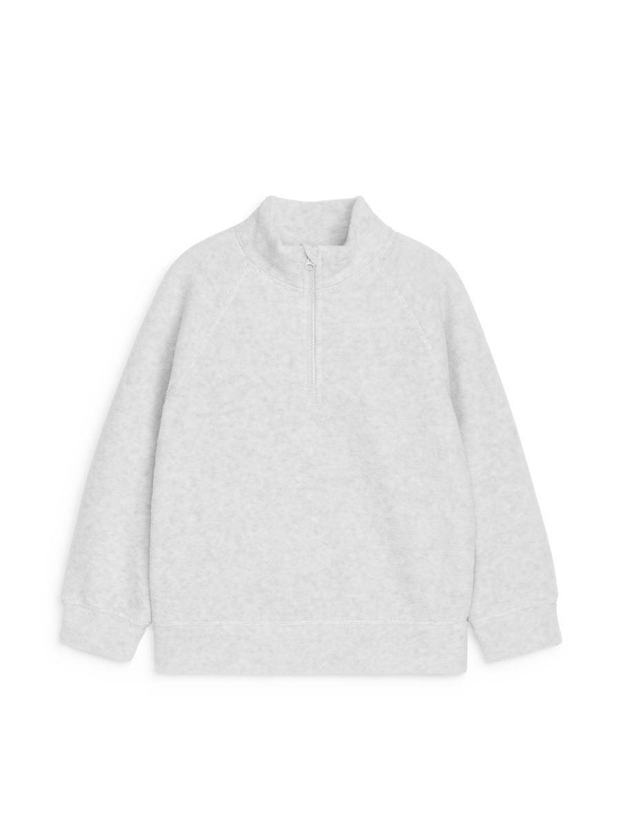 ARKET Half-Zip Fleece Sweatshirt -Grey, 134/140