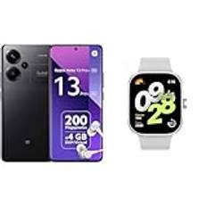 Xiaomi Redmi Note 13 Pro+ 5G, 2,8 GHz, 12 GB + 512 GB mobiltelefon utan kontrakt, svart (DE version) & Redmi Watch 4 Silver Gray