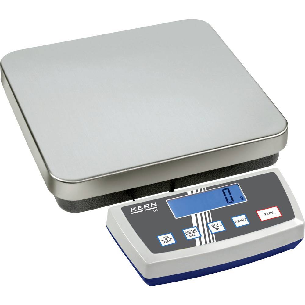 Kern DE 35K5D+C Plattformsvåg Kalibrerad (DAkkS) Vägningsområde 35 kg Läsbarhet 5 g, 10 g via nätadapter Silver