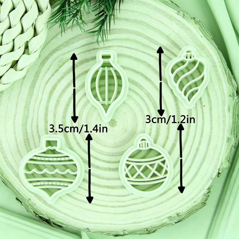 4pcs Bohemian Clay Cutting Molds Suitable For Making Christmas Ball Earrings, Plastic Diy Earwire Molds With 3d Printing Technology, Craft For Making For Hobbyists & Professional Crafters