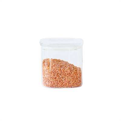Stabelbare glas opbevaringsbøtter med låg, 800 ml - Pebbly.