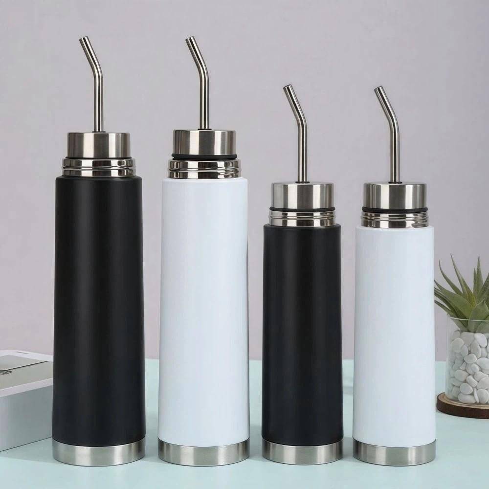 Självbetjänande Yerba Mate Flaska Rostfritt Stål Vakuumkopp NY Termosmugg Unisex svart