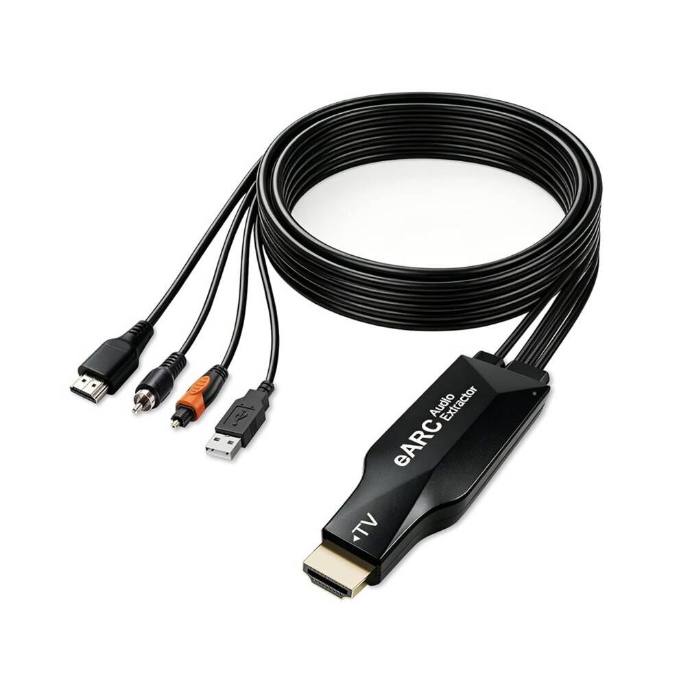 192 Khz ARC/EARC to Optical Coaxial Audio Converter ARC Audio Extractor for Soundbars Amplifier, Support PCM 2.0, Dolby