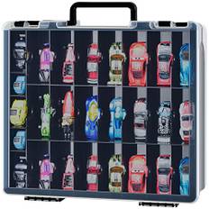 Organiser Aufbewahrungskoffer für Hot Wheels Die-Cast Fahrzeuge Geschenkset Spielzeugautos, Holder Behälter Tasche für Streichholzschachtel-Autos für Hotwheels Auto-48 Fächer-Schwarz(nur Box)