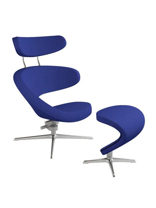 Peel™ lænestol, højre fra Variér Dark blue HAL773 / Inklusiv skammel - Jacobsen Plus