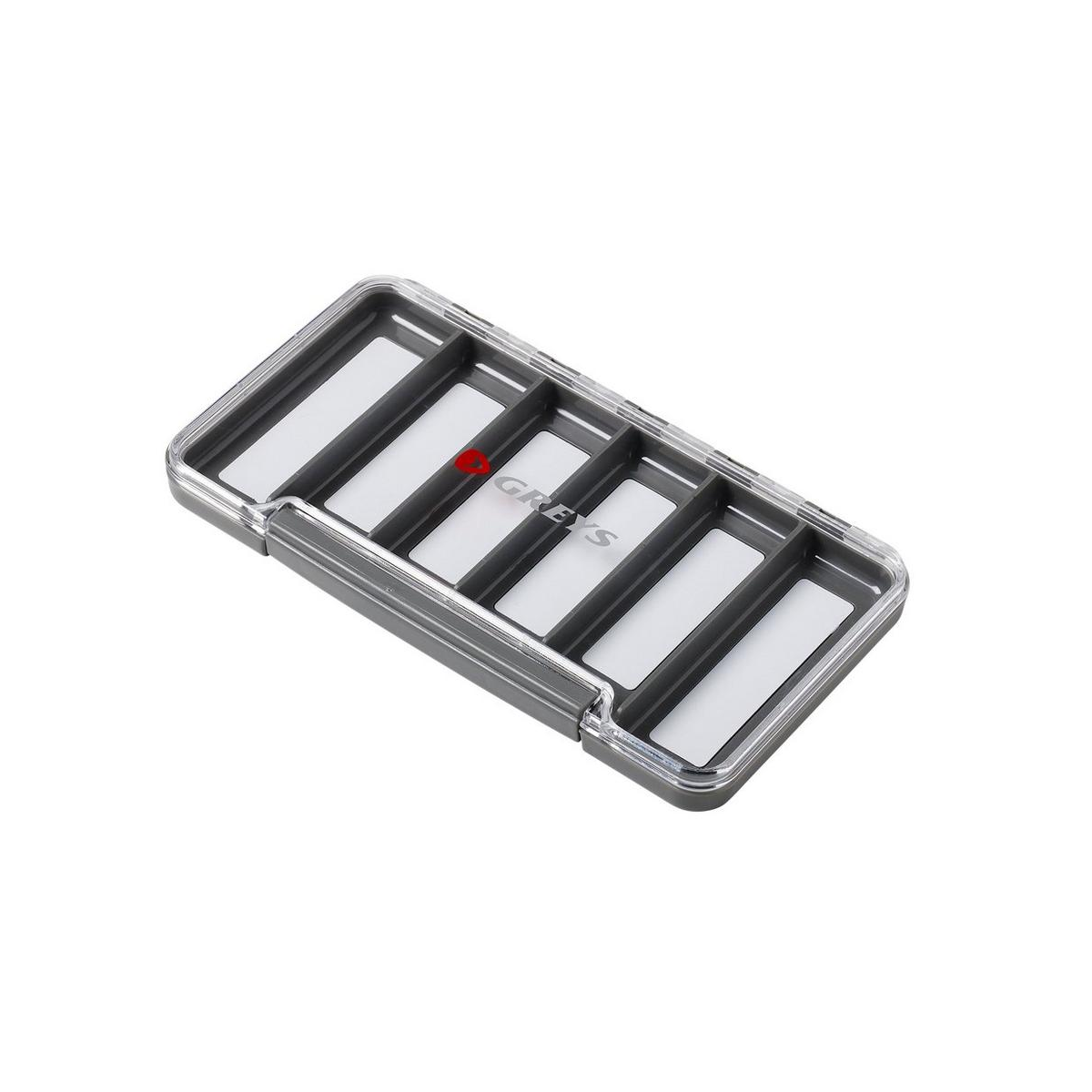 Greys Slim Waterproof Fly box 6 compartments.