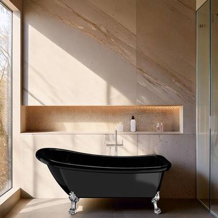 Tassbadkar Ideal 1530 Svart Kromade Tassar