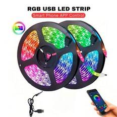 Festival LED-ljus 1 m-15 m RGB LED-slinga, bakgrundsbelysning för TV-skärm, dekorbelysning, smarta ljusslingor med telefonappstyrning, RGB-färgväxland (10m/33ft BA-40,3m/10ft BA-40,15m/50ft BA-38,1 m/3,3 fot BA-40,5m/16ft BA-38)