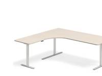 (ComputerSalg) Hæve-sænkebord DNA 2000x2000 mm Venstre Birk 3-ben/Hvid