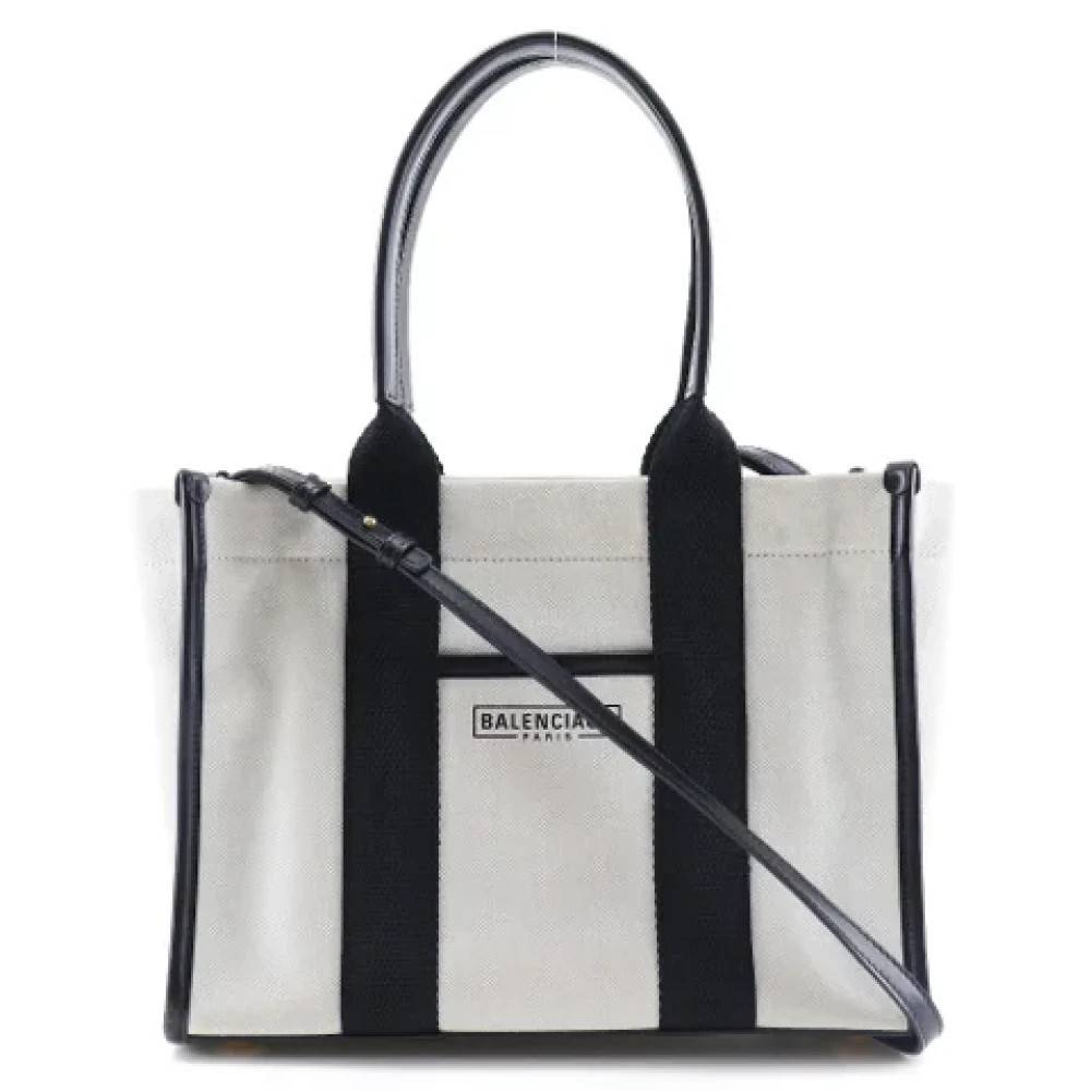 Balenciaga Vintage Pre-owned Canvas skuldertasker - Vintage - Dame - Hvid - ONE SIZE - Uld