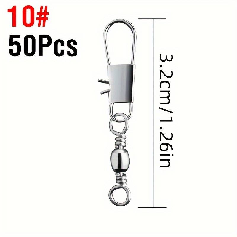 50pcs Fishing Swivel With Snap, Rolling Swivels, Fishing Connector