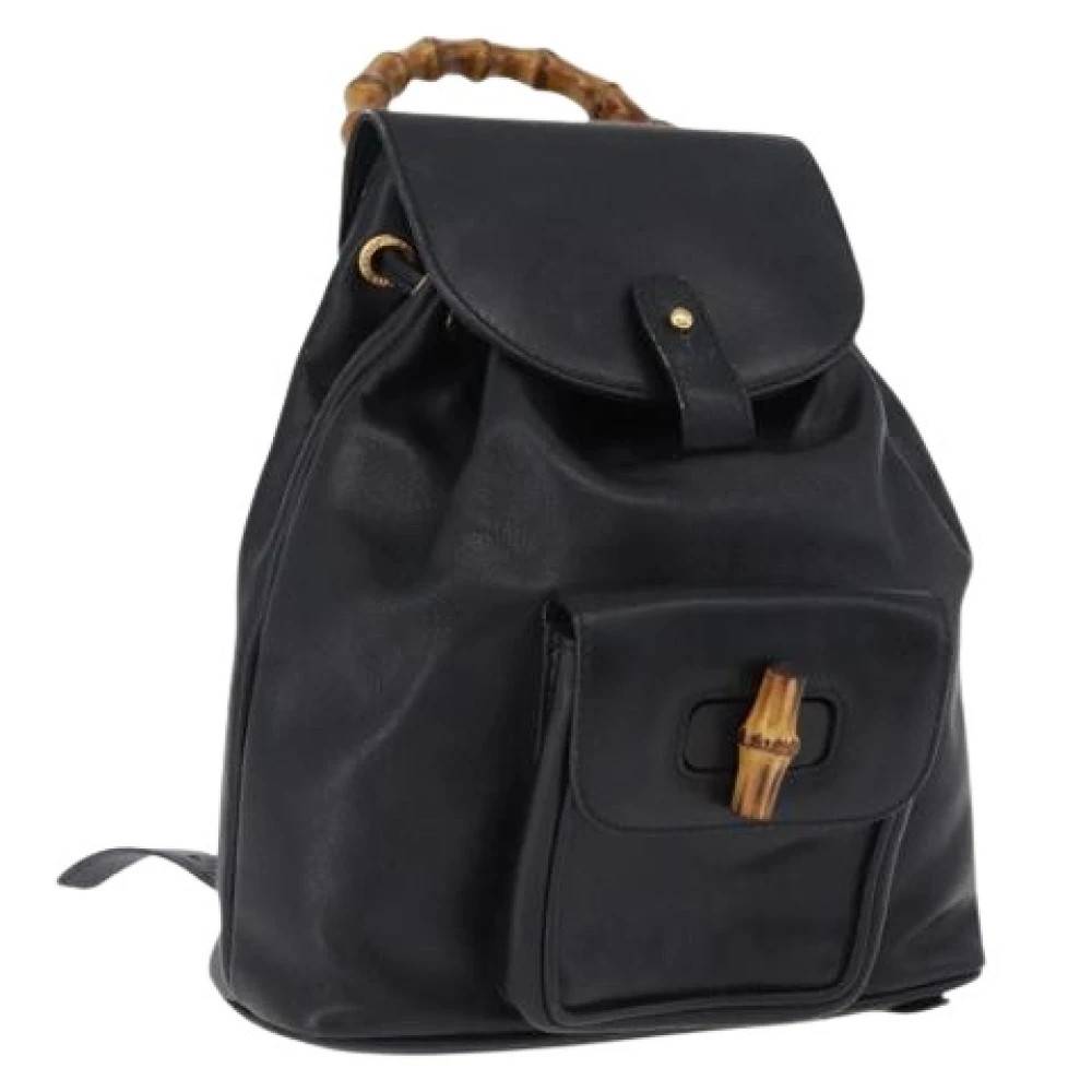Gucci Vintage Pre-owned Vintage Læder Rygsæk - Vintage - Dame - Sort - ONE SIZE - Læder