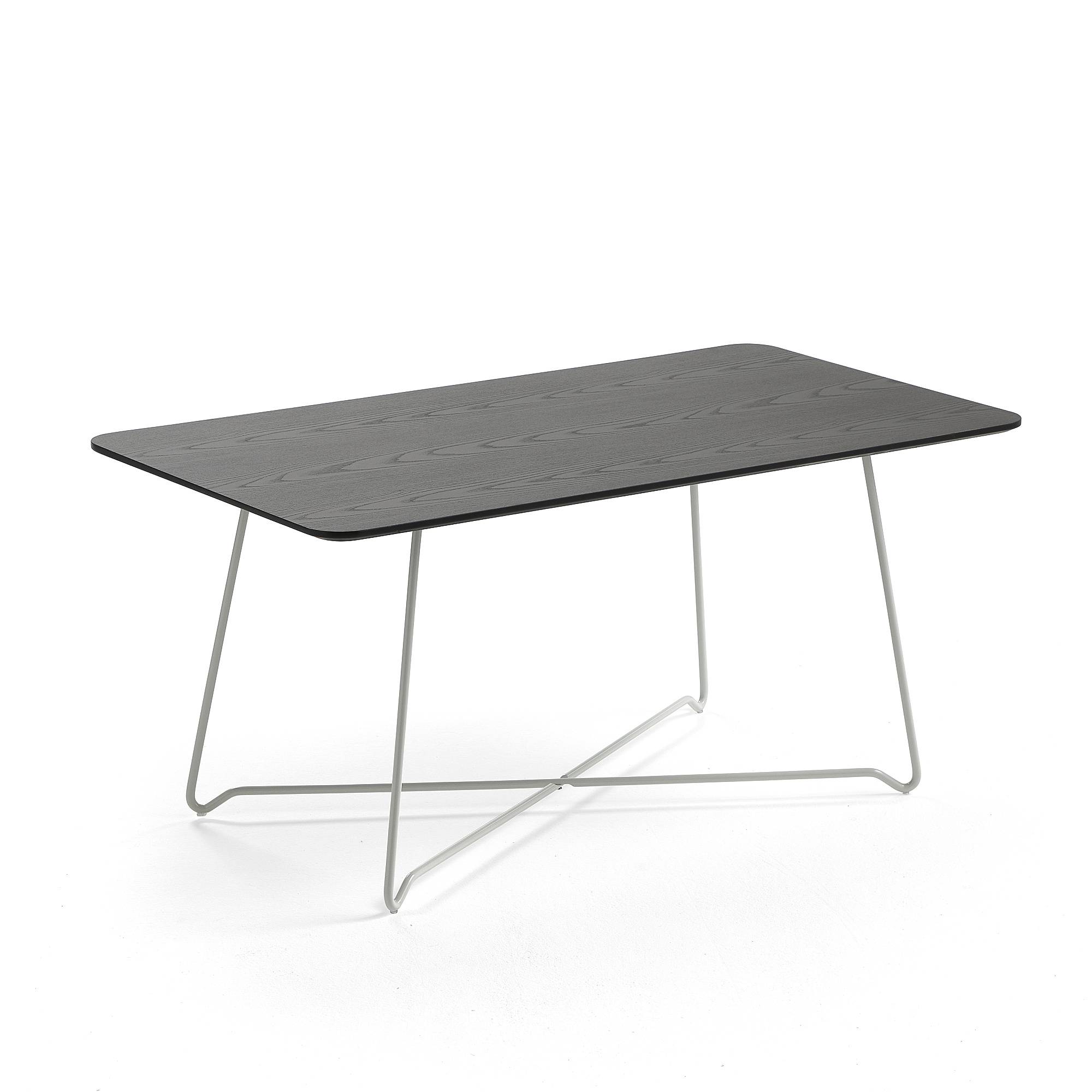 Soffbord IRIS, 1100x600 mm, svart, vitt stativ