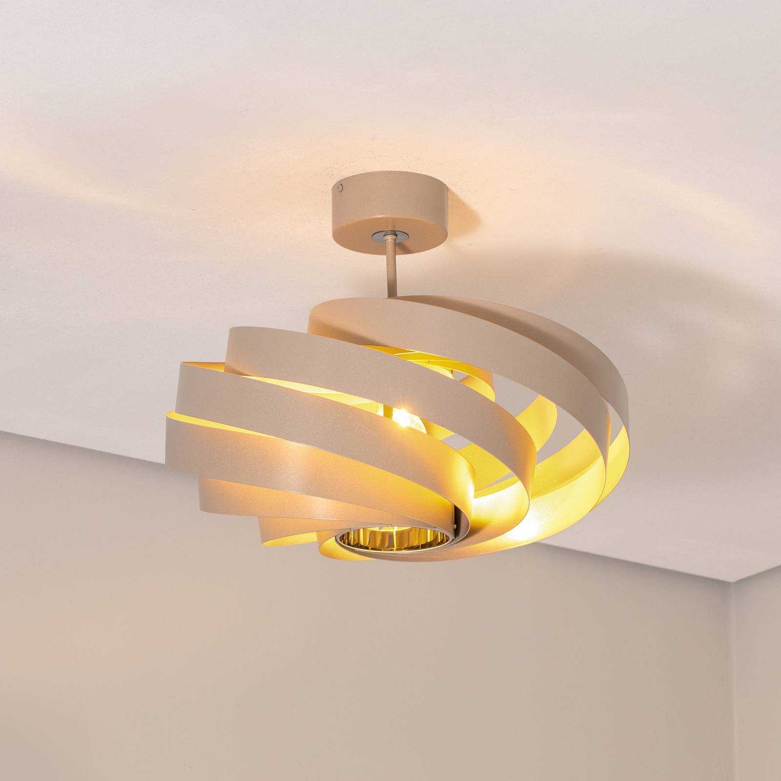 Taklampa Vento Euluna, dimbar, Creme / bärnsten, Vardagsrum / matsal, Metall, Modern, Taklampa