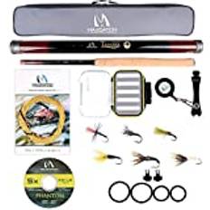 Maximumcatch flugfiske Tenkara spön kombination komplett outfit spö med linor och tillbehör (Tenkara spö-set, trippelzoom (2,52/2,9/3,2 m))