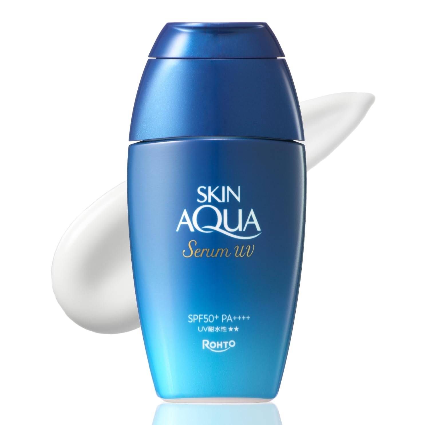 Skin Aqua Hyaluron Serum UV SPF50+PA++++ Klipp (Alkoholfritt Parfym Färgämne Paraben Känslig Sminkbas Innehåller 3 Typer Hyaluronsyra Långvarig