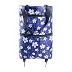 DianShaoA Vikbar shoppingvagn med hjul hjulväska lätt hopfällbar återanvändbar shoppingvagn, Lila a, 50*30cm
