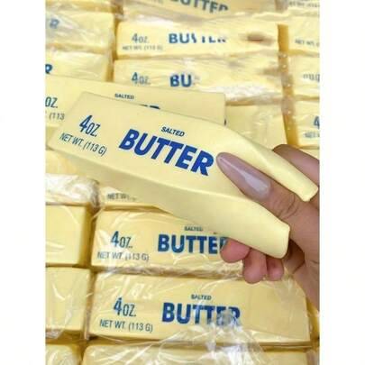 Squishy Butter Stick stressboll – realistisk matinspirerad dekompressions- och skämtsak, rolig sensorisk leksak för att lindra ångest och förbättra fo (Multi-size)