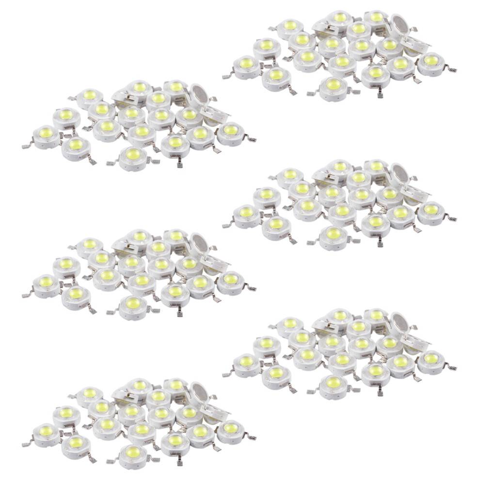 120 Pcs High Power 2 Pin 3W White LED Bead Emitters 170-190Lm 6000K