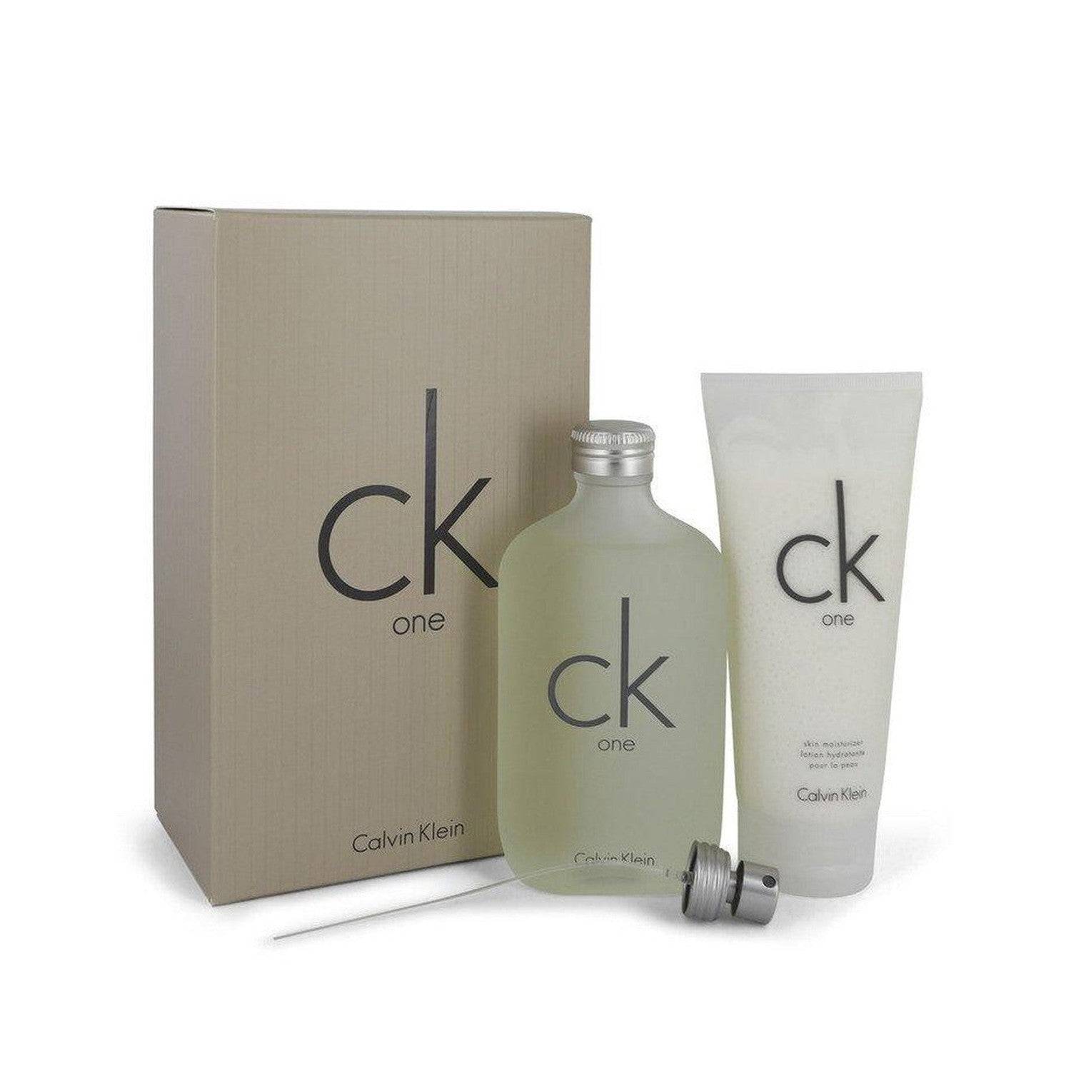 CK ONE by Calvin Klein Gift Set with Eau De Toilette and Body Moisturizer for All-Day Freshness - '--