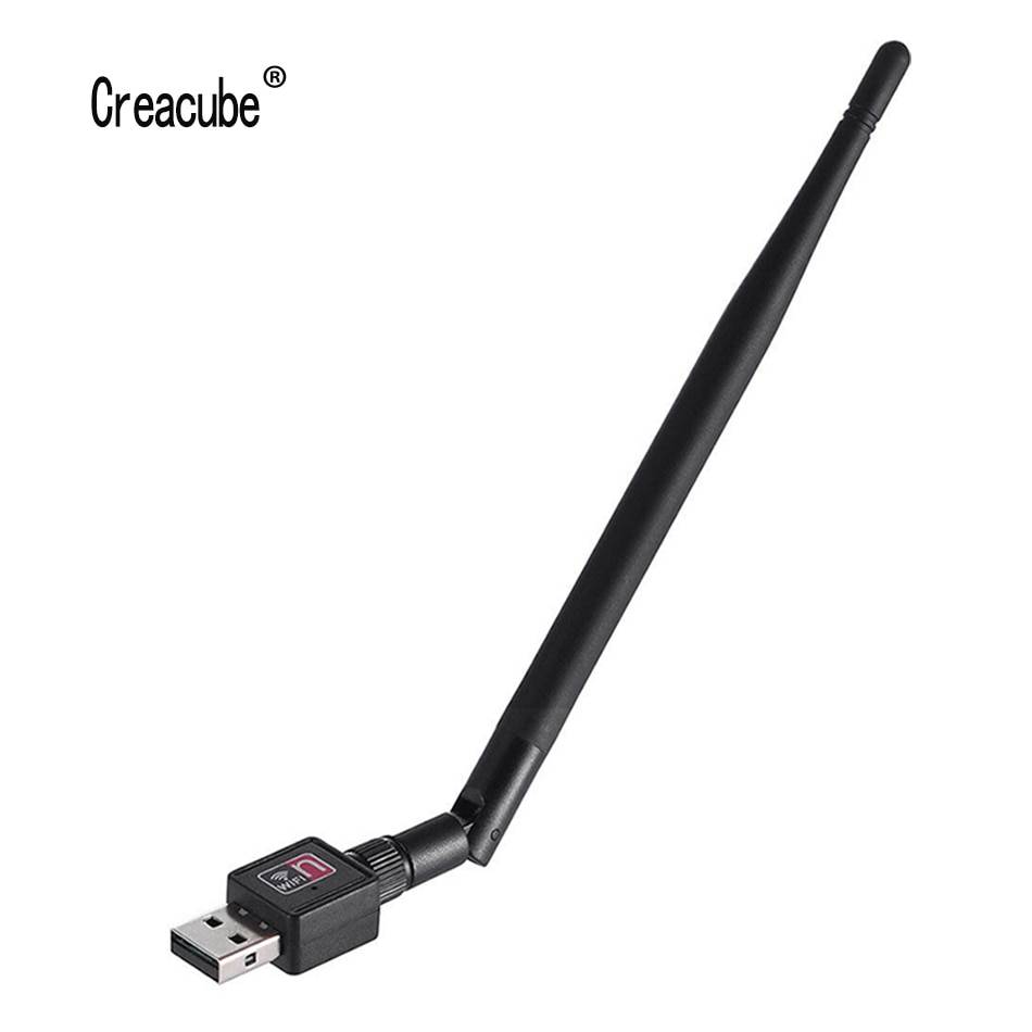 Creacube mini usb wifi-adapter 150 mbps 5 dbi wifi dongle wi-fi-mottagare trådlöst nätverkskort 802.11b/ n/g wifi ethernet - 8188 nej pack-cd
