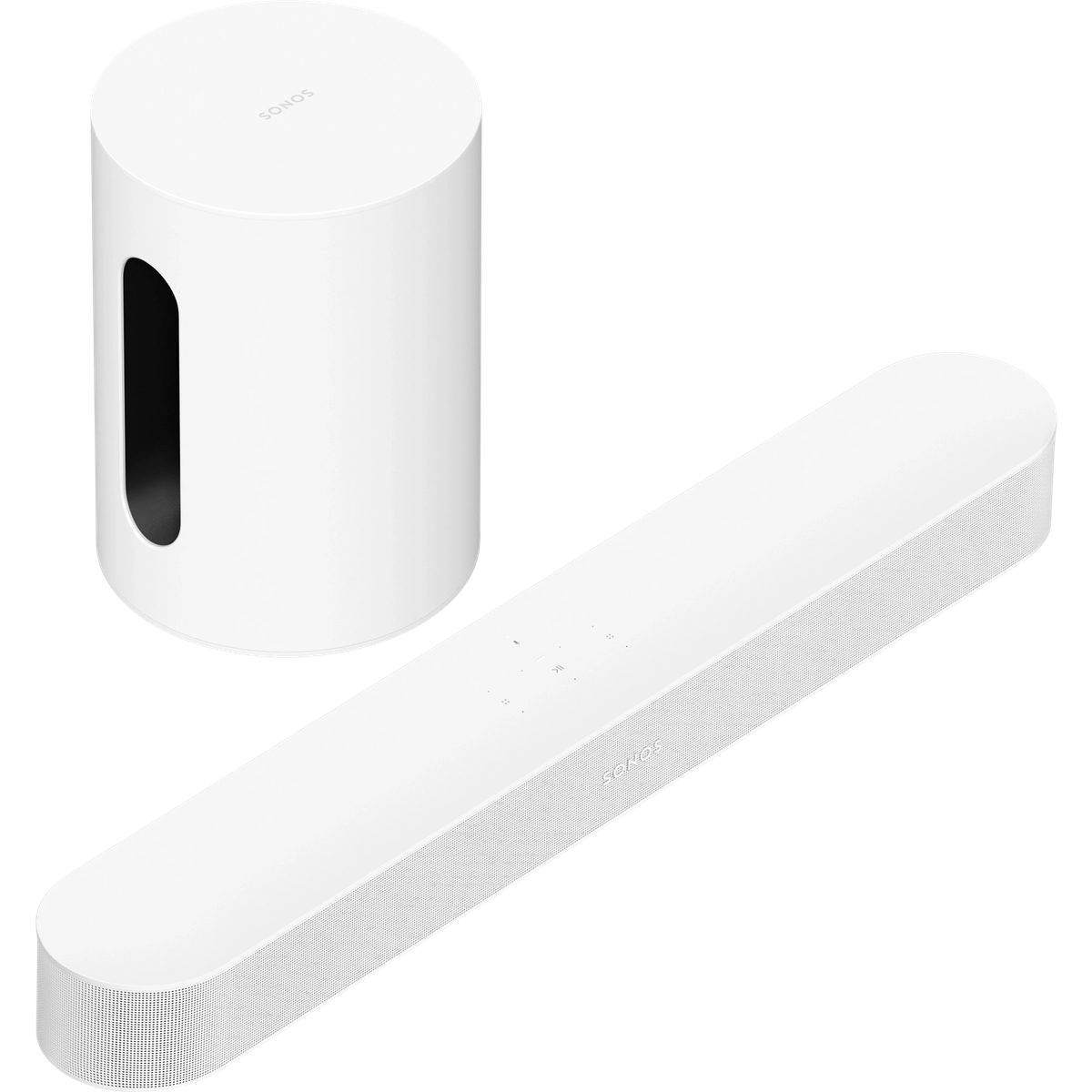Sonos Pack Beam (gen 2) + Sub Mini hvid - Soundbar, Dolby Atmos, Dolby TrueHD, Dolby Digital Plus, AirPlay 2, Wi-Fi, Subwoofer inkluderet