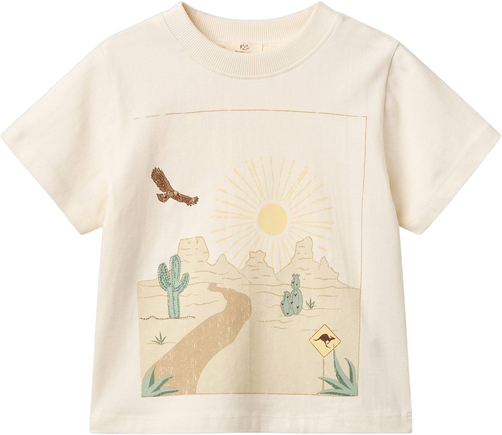 Copenhagen Colors Boys SS TEE W. Landscape Print Stl. 116 pojkar - Kortärmade T-shirts Från Magasin - Cream Comb. (116)