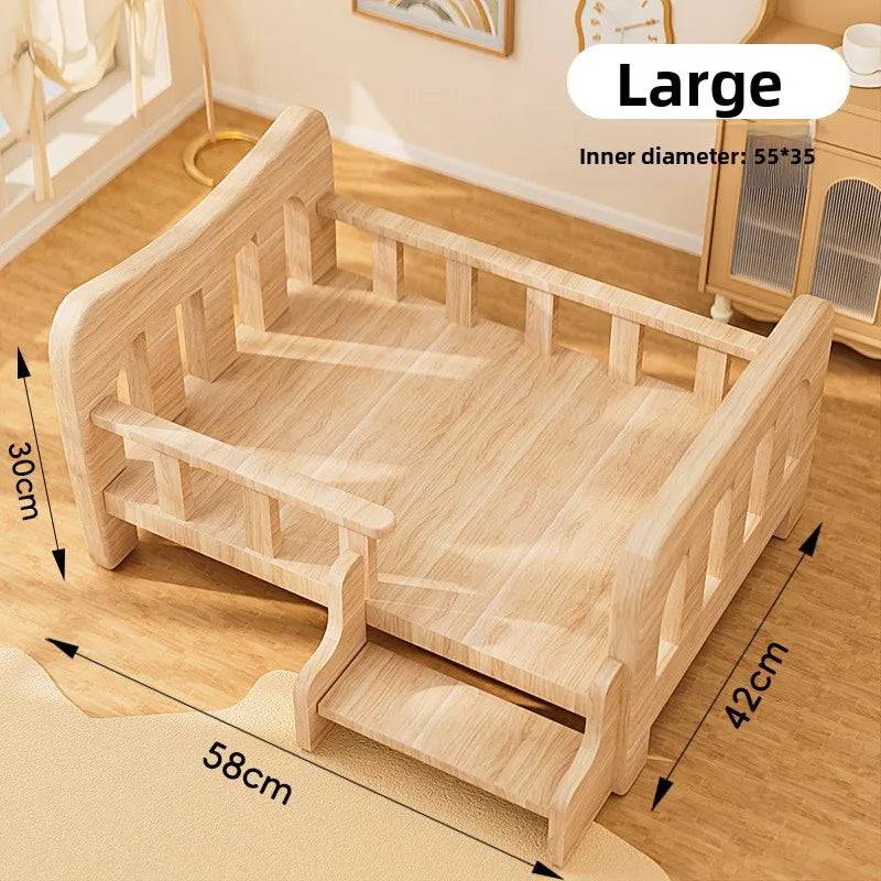 Solid Wood Pet Bed - Large