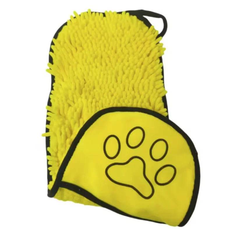 Quick-Drying Super Absorbent Pet Bath Towel for Dogs & Cats - Yellow
