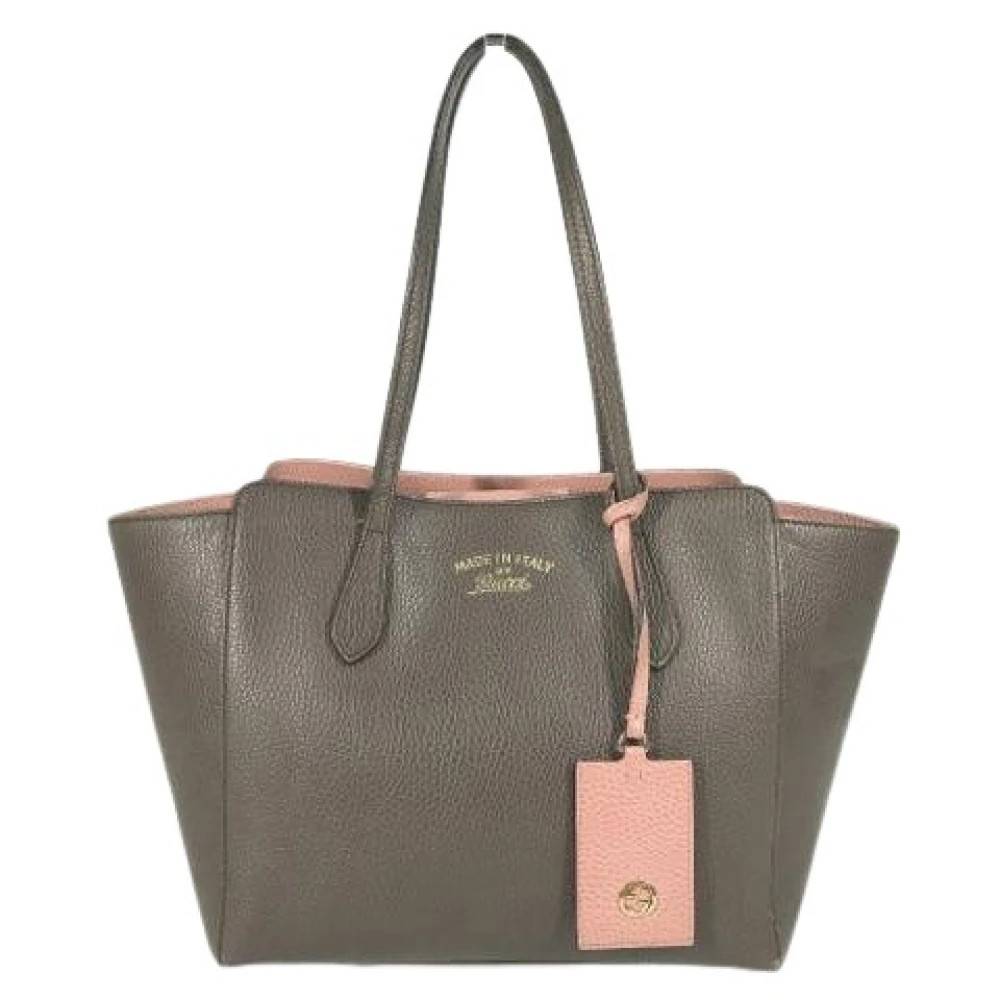 Gucci Vintage Pre-owned Vintage Tote Bag - Vintage - Dame - Grå - ONE SIZE - Læder