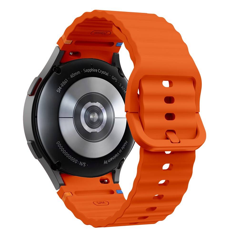Samsung Galaxy Watch7 /6 /5 / 4 / FE - 44/40mm - Silikone rem - til håndled 139mm-210mm - Orange