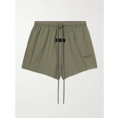 FEAR OF GOD ESSENTIALS - Straight-Leg Logo-Appliquéd Shell Drawstring Shorts - Men - Green - XS