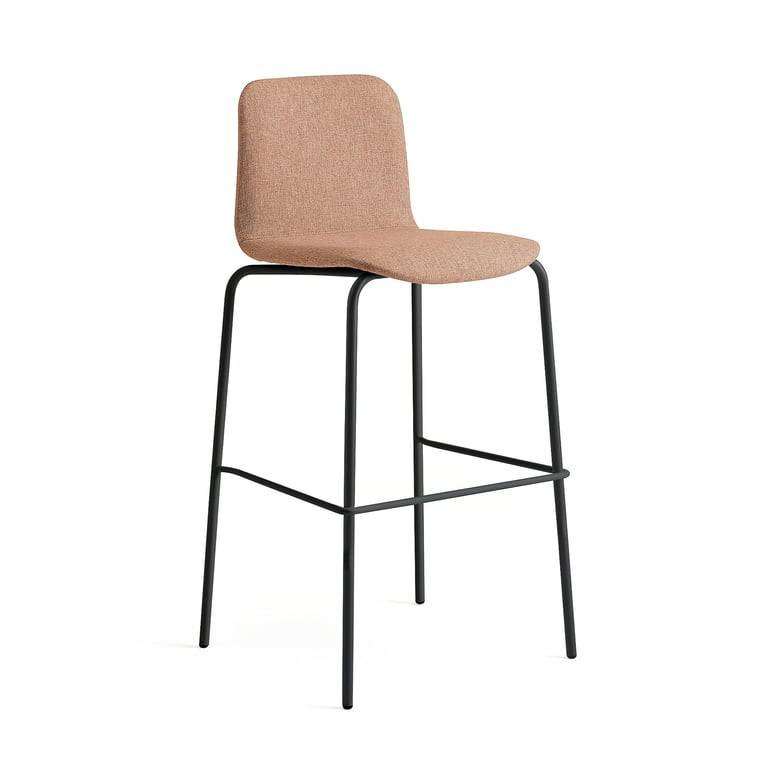 Barstol LABELL, benstativ, sitthöjd 765 mm, svart/koppar
