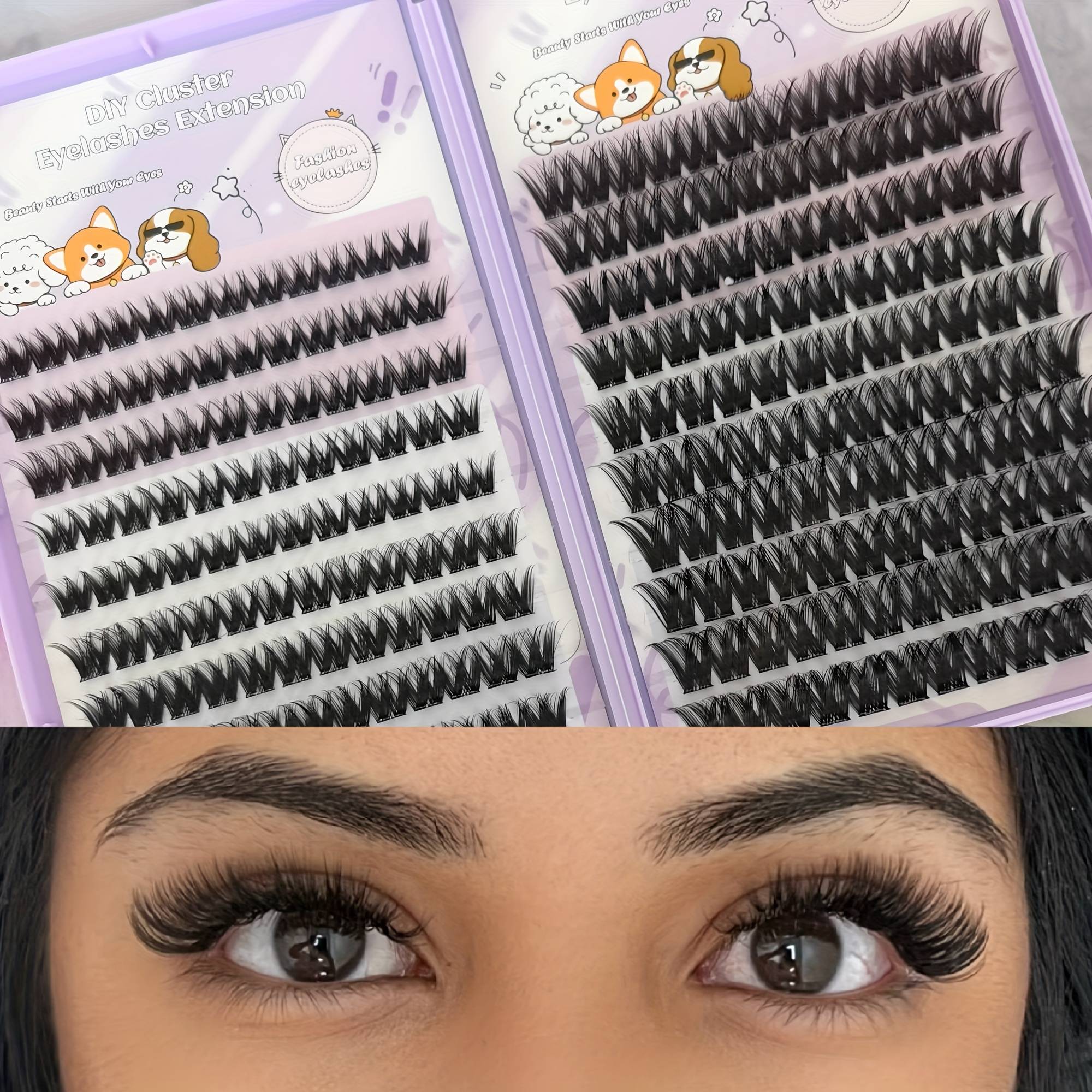 No Glue Required For Direct Application Of False Eyelashes - 240 Clusters, Thick And Beautiful, Suitable For Beginners, Beginner-friendly, Cost, Large Capacity, Glue-free False Eyelashes