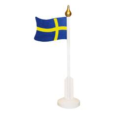 Bordsflagga Svenska Flaggan i Trä - 33 cm