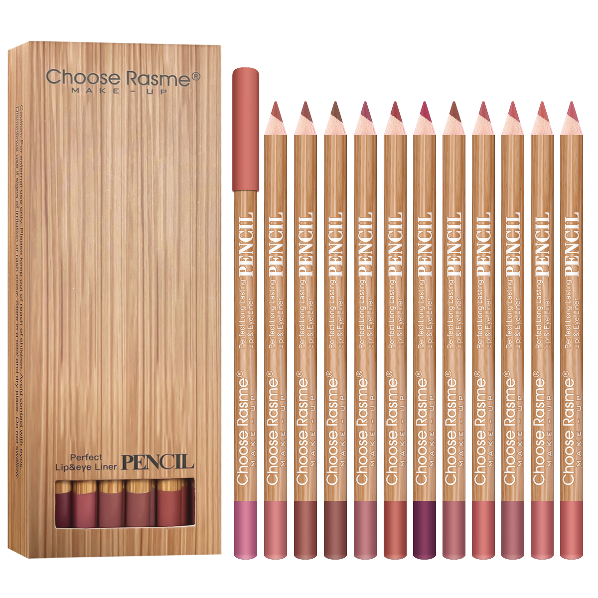 12 Color Lip Enriching Lipliner, Lip Moisturizing, Three-Dimensional Fitting, Light, Thin, Silky and Clear Valentine's Day Gift
