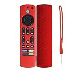 Fjärrkontroll skyddsfodral för Fire TV 4K stick Max, silikon stötsäkert halkfritt skydd för Fire TV 4K Stick Max fjärrkontroll (röd)