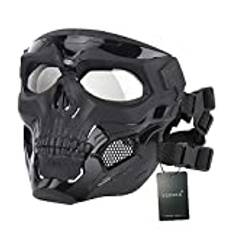 Airsoft mask taktisk paintball dödskalle mask ögon skyddande utrustning full ansiktsmask för halloween jakt CS krigsspel