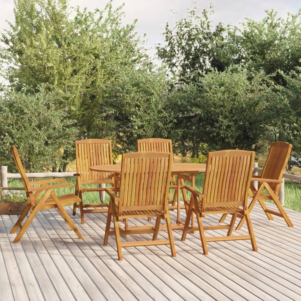 Fällbara fåtöljer 6 st massivt trä i teak