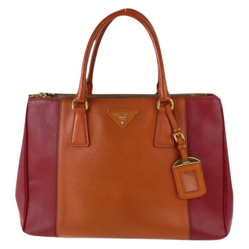 Prada Vintage Pre-owned Saffiano Leather Triangle Logo Tote - Vintage - Dame - Flerfarvet - ONE SIZE - Læder