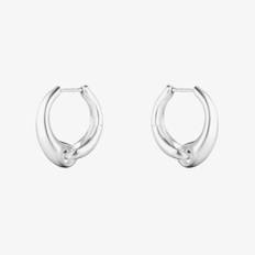Georg Jensen Reflect Sterling Silver Large Hoop Earrings 20001177