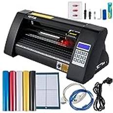 VEVOR Vinyl skärplotter 285 mm Max skärbredd och 375 mm Max pappersmatning vinylskärare 95W 500 g Maximal skärkraft 800 mm/s skärplotter COM + USB/COM + USB + U-DISK 53 x 24 x 22 cm 9,2 kg