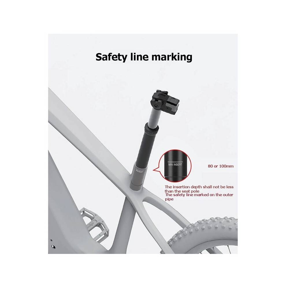 Bike Wireless Dropper Seatpost IP67 Waterproof Rechargeable Automatic Lifting Travel 125mm Electric Seatpost 34.9