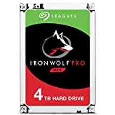 Seagate IronWolf Pro, NAS intern hårddisk 4 TB, 3,5 tum, 7 200 varv/min, 128 MB cache, SATA 6 Gb/s, silver, bulk, inkl. 3 års Rescue Service, modellnummer: ST4000NE0025